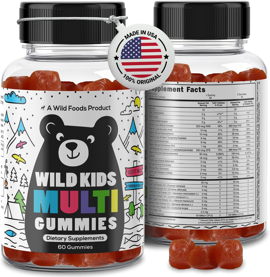 Wild Foods Gomitas Multivitamínicas para Niños – 60 Gomitas
