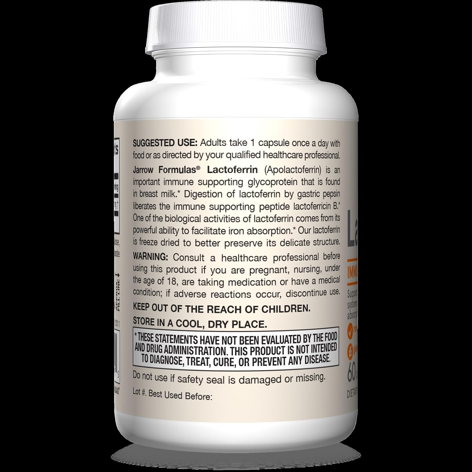Jarrow Formulas Lactoferrina 250 mg - 60 Cápsulas