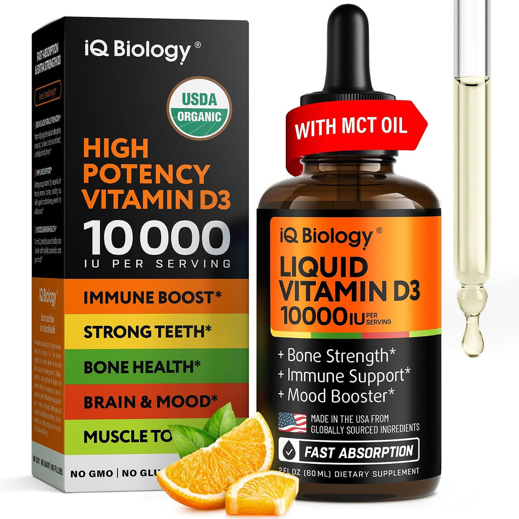 Vitamina D3 10000 UI (250 mcg) Líquida Orgánica – IQ Biology