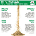 Pre + Probiotic Powder for Dogs with Digestive Enzymes - Sabor a Hígado de Ternera Natural - 120 Dosis