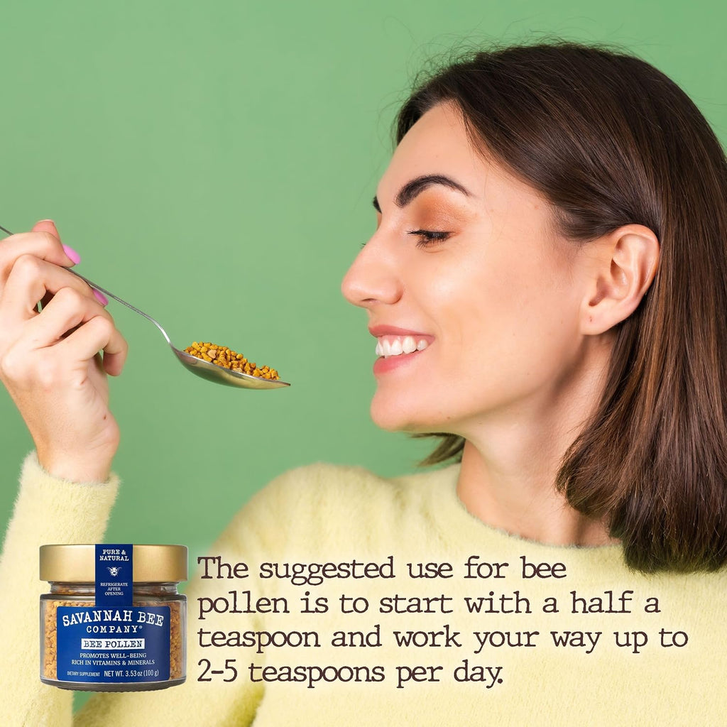 Suplemento de Polen de Abeja de Savannah Bee - Apoyo al Sistema Inmunitario - Rico en Vitaminas y Minerales - 100% Natural y Crudo