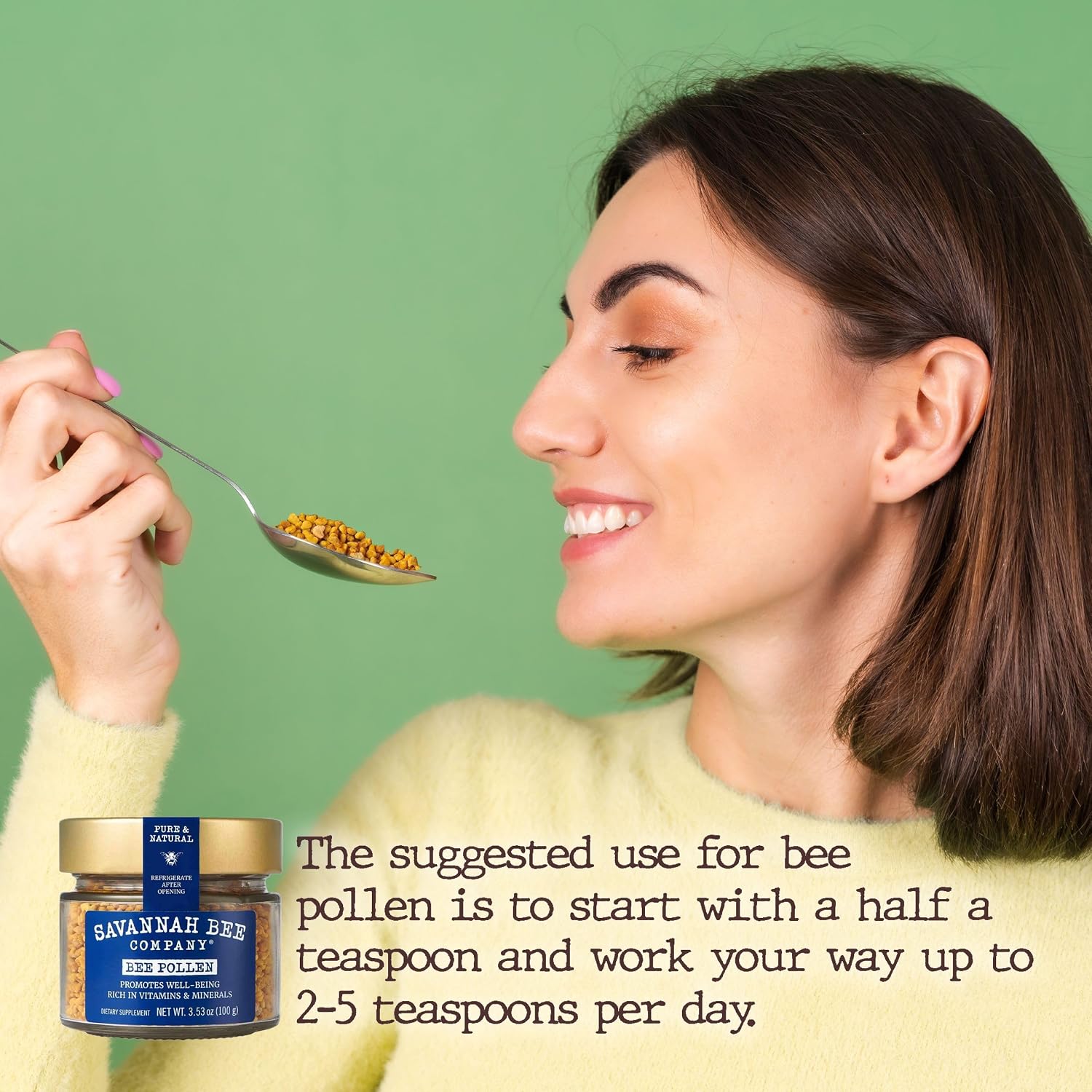 Suplemento de Polen de Abeja de Savannah Bee - Apoyo al Sistema Inmunitario - Rico en Vitaminas y Minerales - 100% Natural y Crudo