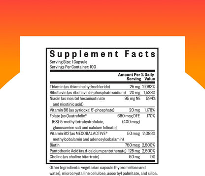 Seeking Health B Complex Plus - Complejo de Vitaminas B con Colina y Riboflavina - 100 Cápsulas – Image 2