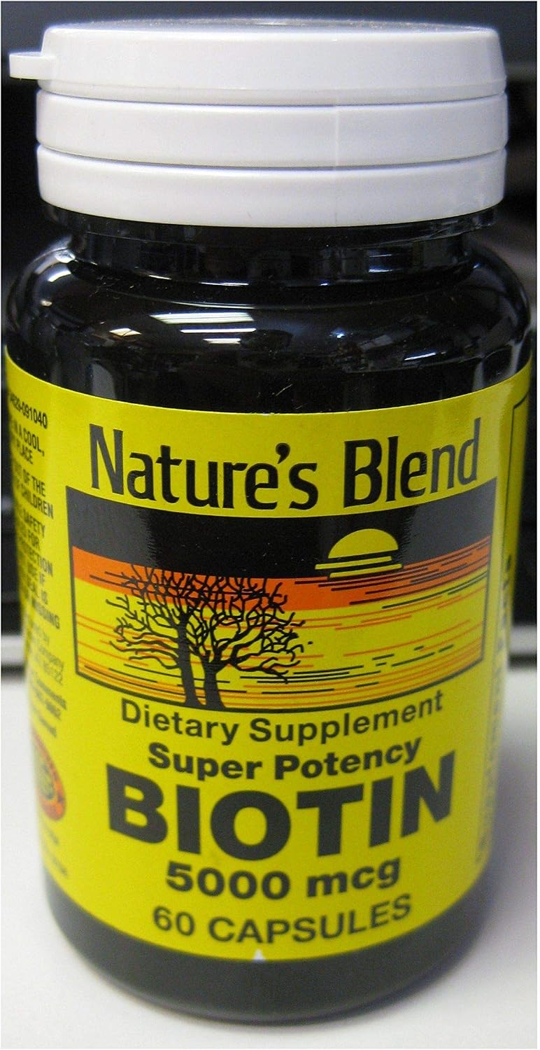 Natures Blend B Biotina Cápsulas 5000mcg, 60 Cápsulas