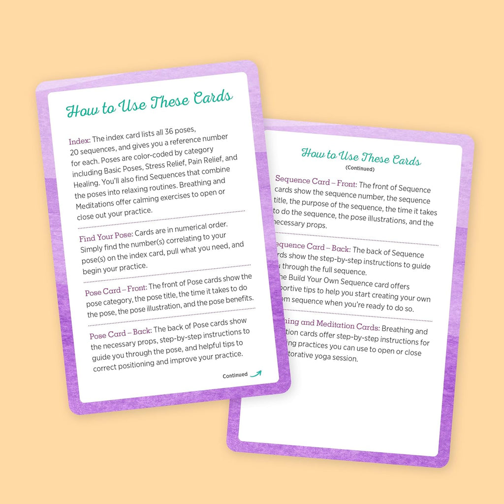 Cartas de Yoga Restaurativo para Principiantes: Posturas Suaves para la Relajación y la Sanación