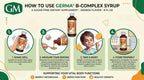 Germa Jarabe Complejo B - Suplemento de Vitaminas B, Sin Azúcar, Sabor Naranja, 237 ml