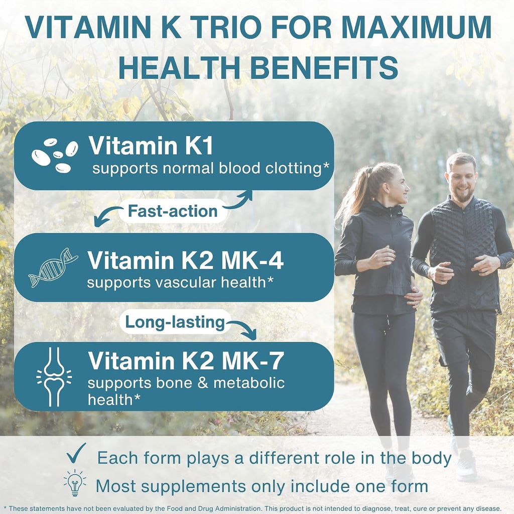 Igennus Complejo de Vitamina K de Alta Potencia, K1 y K2 (MK-4 y MK-7), 90 Cápsulas