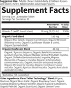 Garden of Life Organics Vitamina D3 Vegana con Hongos Orgánicos - 30 Tabletas Masticables Sabor Limón Frambuesa