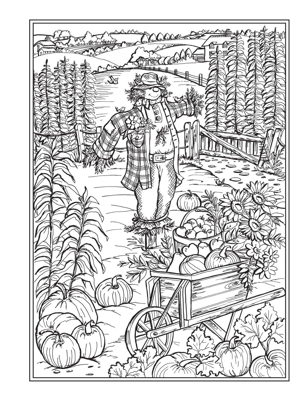 Libro para colorear Creative Haven Country Farm Scenes: Relájate y encuentra tus verdaderos colores (Libros para colorear para adultos: En el campo)