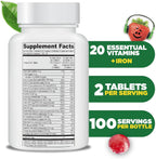 Lifeable Multivitamínico y Multimineral con Hierro para Niños - 150 Comprimidos Masticables Sabor Uva y Bayas