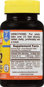 Sundance Ultra B-12 6000 mcg - Complemento alimenticio de vitamina B12