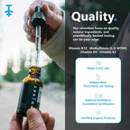 PROTEKT Resilient Gotas de Vitaminas D3, K2 y B12 - Suplemento Líquido con Metilfolato y Metilcobalamina - Sabor Natural a Bayas - 30 ml