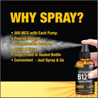 Salt Lake Supplements (2 Pack) - Spray de Vitamina B12 5000 mcg - Sublingual - Metilcobalamina - Vegano - Sin Gluten - No GMO