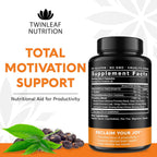 TWINLEAF NUTRITION Suplemento de Apoyo Cerebral, 1000 mg - con DMAE, Vitamina B12 y L-Tirosina - 60 Cápsulas
