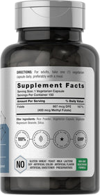 Horbäach Metilfolato 400 mcg | 150 Cápsulas Veganas | No-GMO, Sin Gluten | Complemento Alimenticio