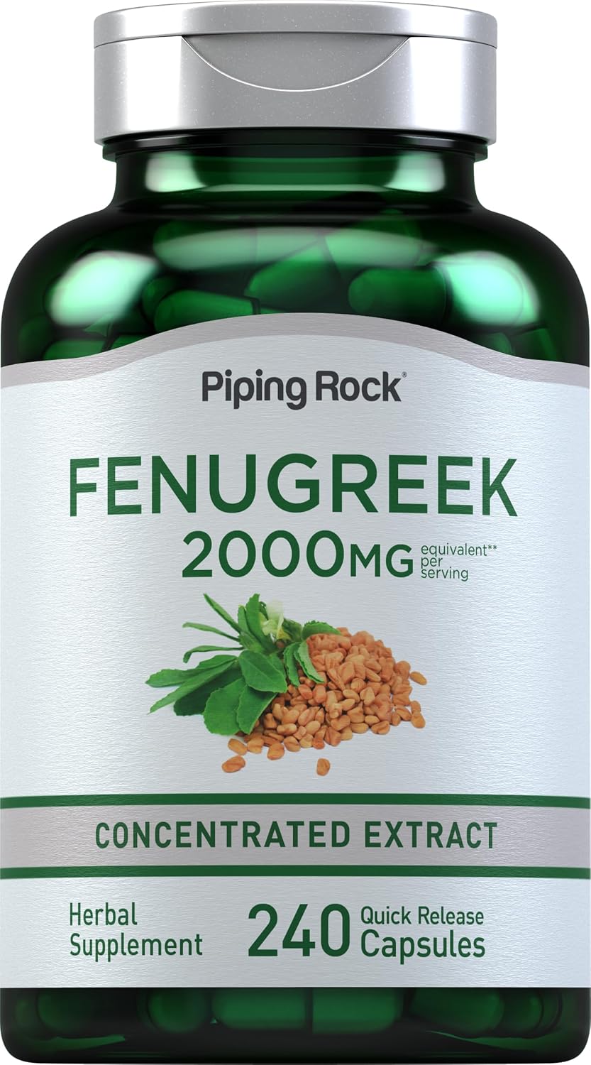 Piping Rock Fenogreco en Cápsulas | 240 Cápsulas | Extracto Concentrado de Semillas