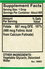AlchePharma Folato Líquido - 667 mcg DFE (400 mcg Ácido Folínico) - 800 Dosis