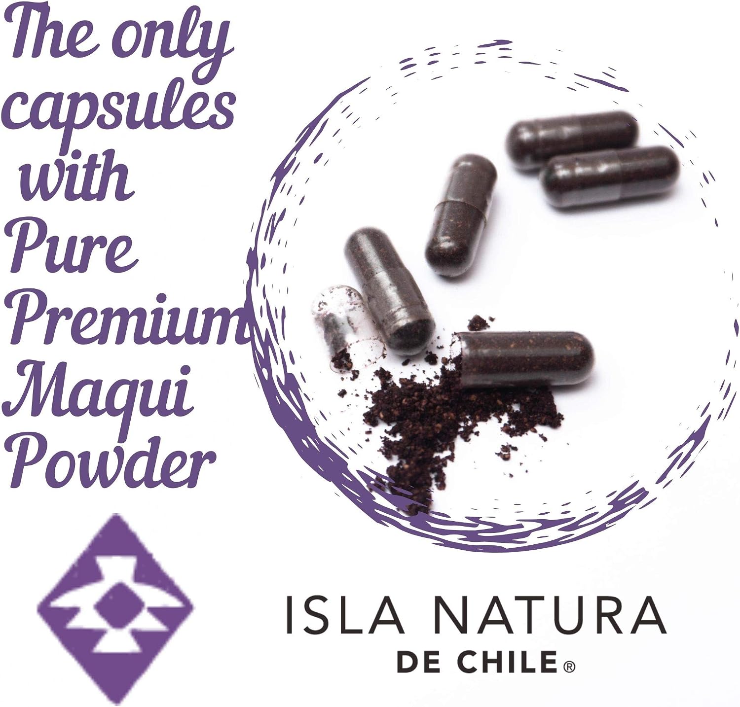 Cápsulas de Maqui Orgánico Isla Natura de Chile