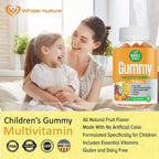Whole Nature Kids Gummy Multivitamin – Multivitamínico infantil completo con vitaminas y minerales, 90 gominolas sabor fruta