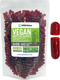 XPRS Nutra Cápsulas Vacías Tamaño 00 - 500 Unidades - Cápsulas Veganas - Para Rellenar - Transparentes (Rojo Claro)