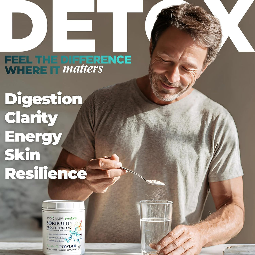 TODICAMP Zeolite Detox Sorbolit - Zeolite Binder Supplement for Full Body Detox - Gut Cleanse, Cellular and Liver Detox (1 Pound (Pack of 1))