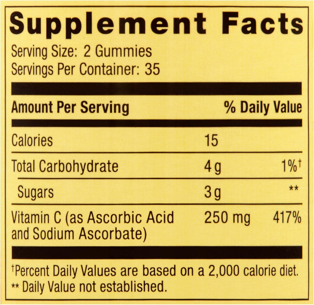 Spring Valley - Gominolas de Vitamina C 240 mg, 70 Gominolas de Naranja