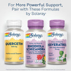 SOLARAY Rhodiola Schizandra - Extracto de Rhodiola Rosea - Apoyo energético y estrés ocasional - Vegano, 60 cápsulas
