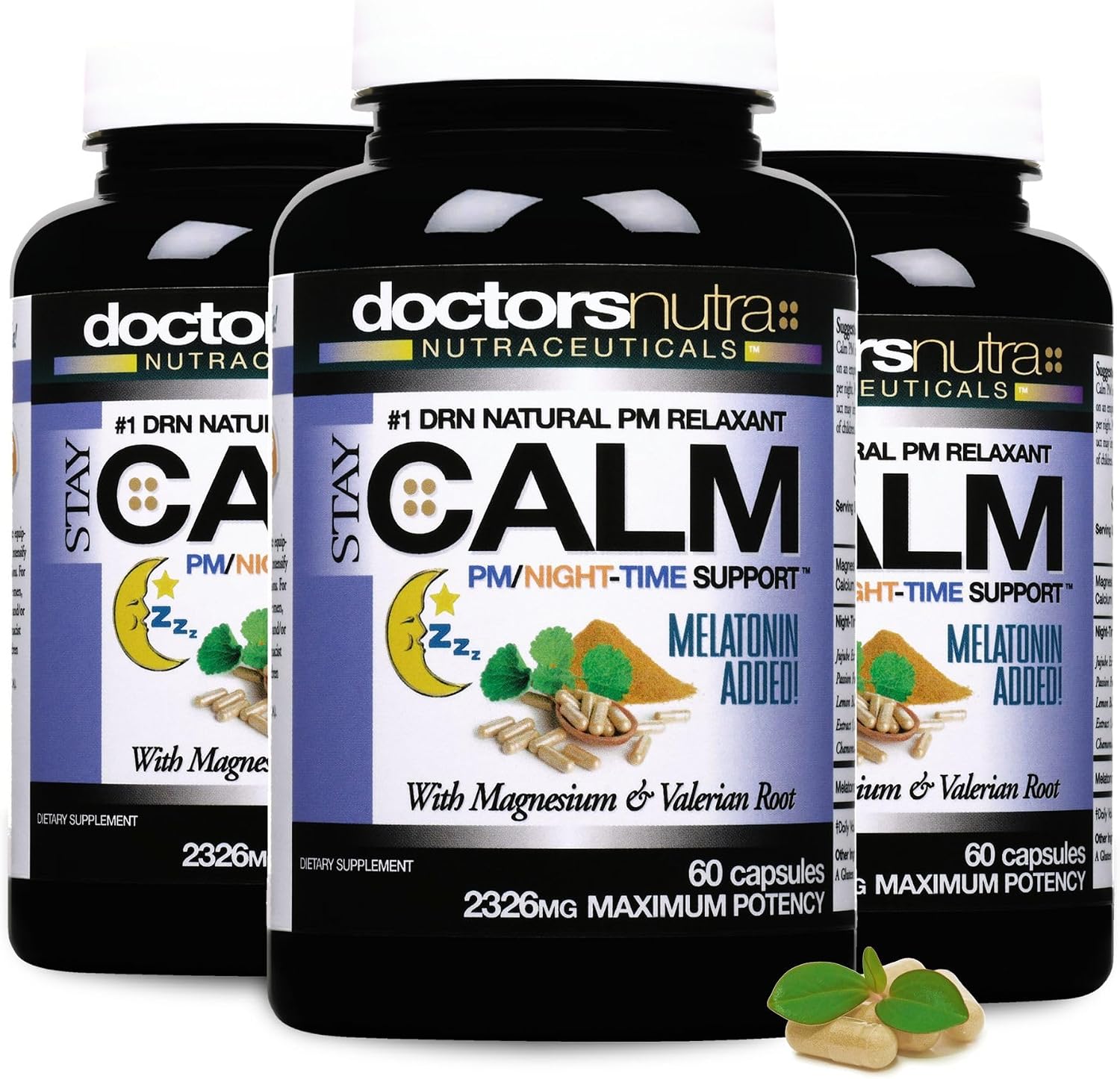 B-Calm-PM de Doctors Nutra: Suplemento Nocturno con Ashwagandha y Melatonina (30 Cápsulas)