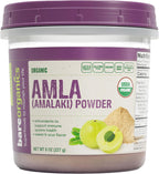 BareOrganics Amla Powder - Polvo de Amla Orgánico, Superalimento de Grosella India, para Batidos, Tés y Recetas, Sin OGM, Vegano, 227 g