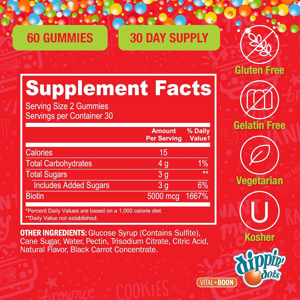 Vital+Boon Biotina 5000mcg Gomitas - 60 unidades
