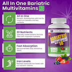 ProCare Health Multivitamínico Bariátrico Masticable con Hierro 18mg - 90 Comprimidos Sabor Fruta