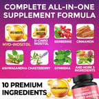 Inositol Complex – Myo-Inositol y D-Chiro Inositol 40:1 con Berberina y Extractos Botánicos – 60 Cápsulas