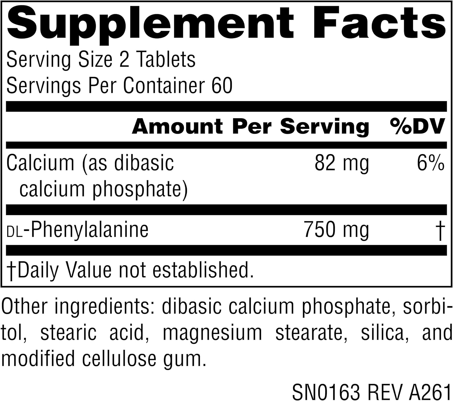 Source Naturals DLPA DL-Fenilalanina 375mg – 120 Comprimidos