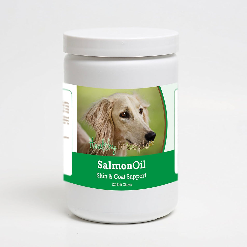 Healthy Breeds Saluki - Snacks blandos de aceite de salmón para perros 120 unidades