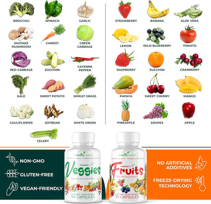 Fruits & Veggies Cápsulas - Superalimento Natural con Vitaminas y Minerales - Suplemento de Frutas y Verduras para Adultos – Image 4