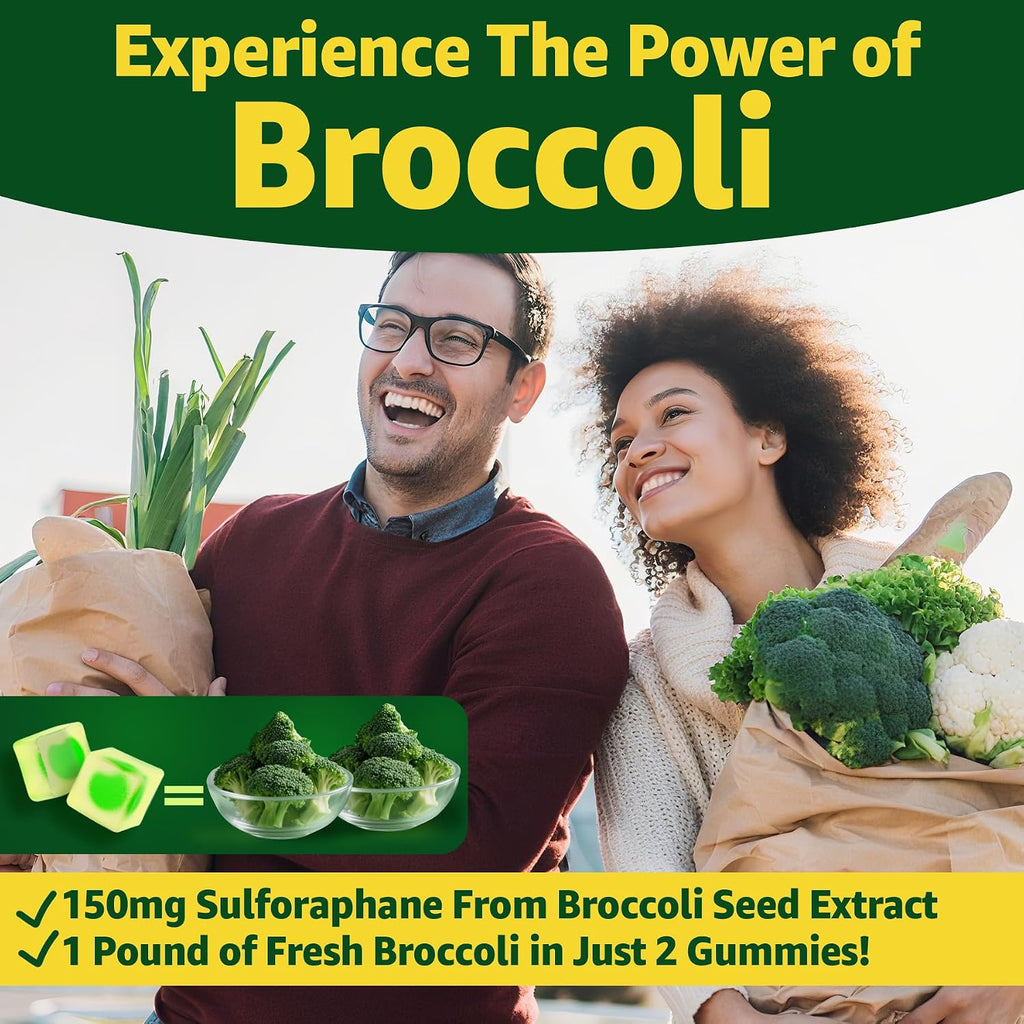Suplemento de Sulforafano Liposomal 150mg - Gominolas con Extracto de Brócoli, Quercetina y Glutatión - 120 unidades