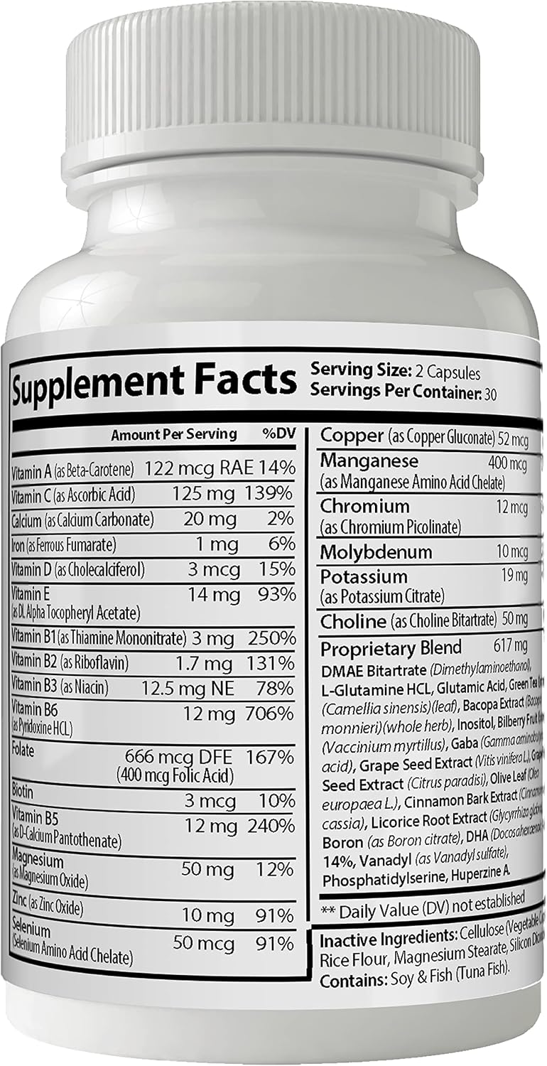 Neuro Enhancer – Potenciador Cognitivo para la Memoria y el Enfoque Mental – 60 Cápsulas