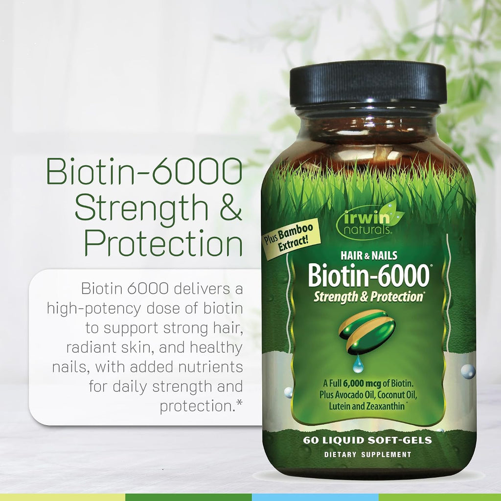 Irwin Naturals Biotin-6000 - 60 Softgels Líquidos