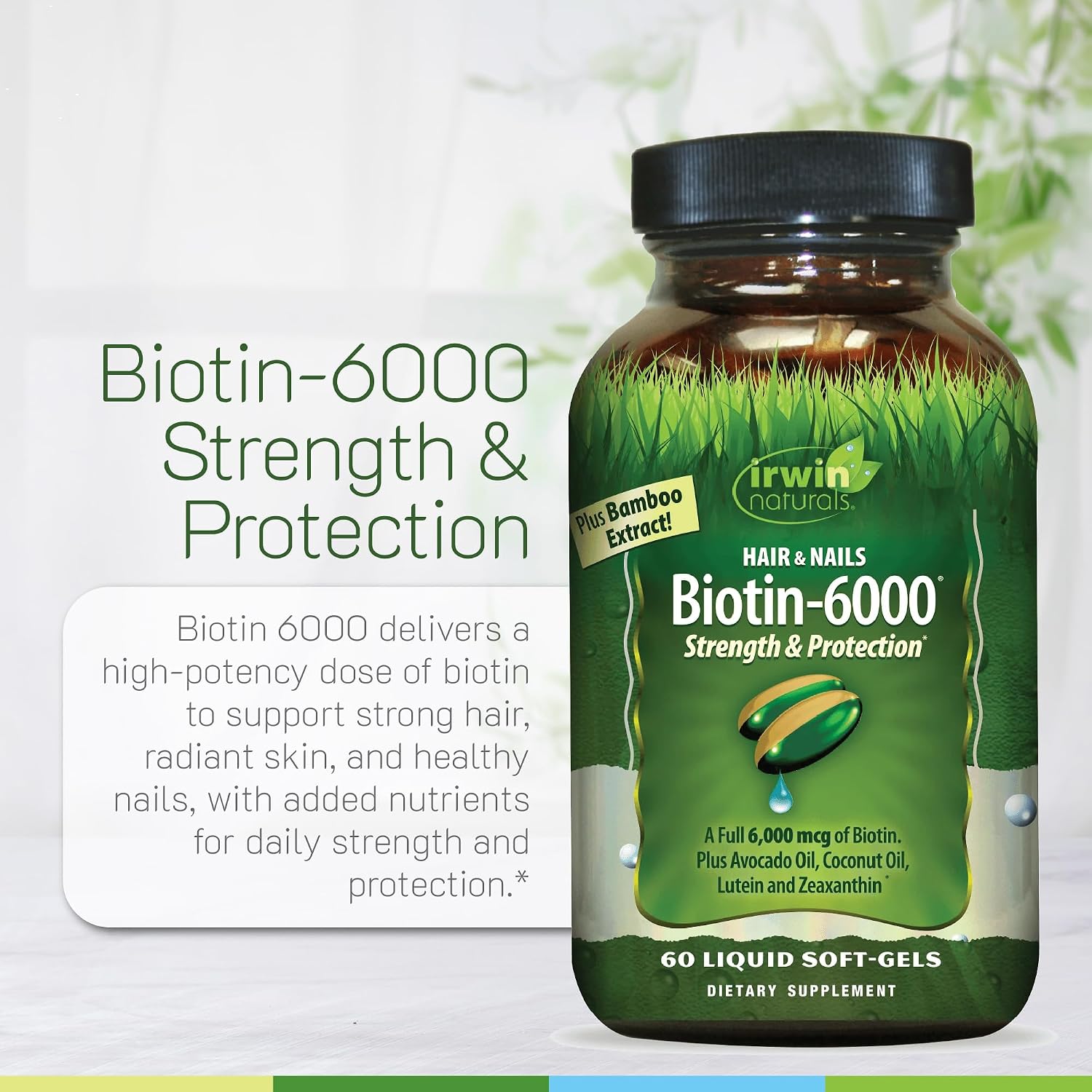 Irwin Naturals Biotin-6000 - 60 Softgels Líquidos