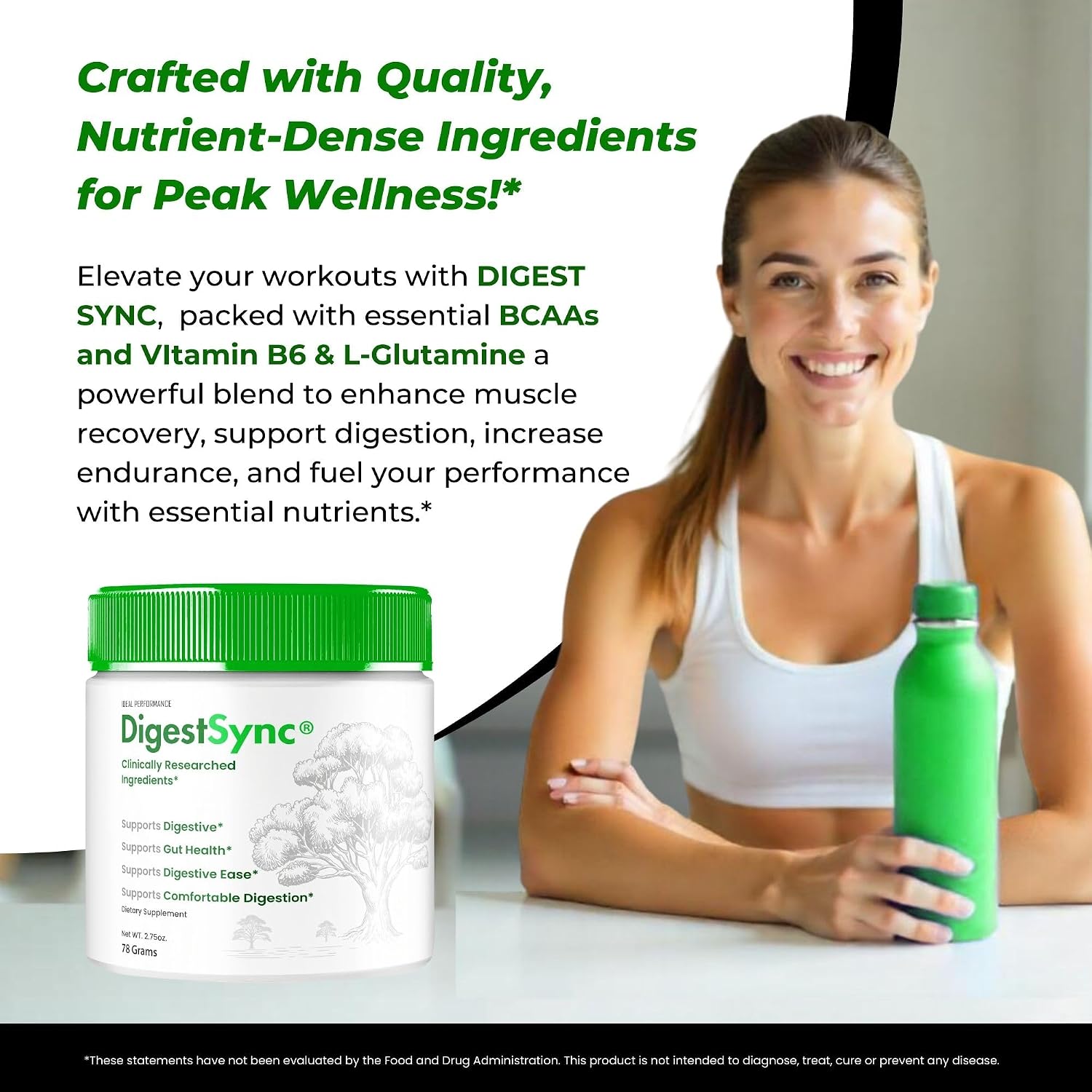 DIgestSync Gut Health Powder - Fórmula Avanzada - Polvo Natural para Soporte Digestivo (2 Paquetes)
