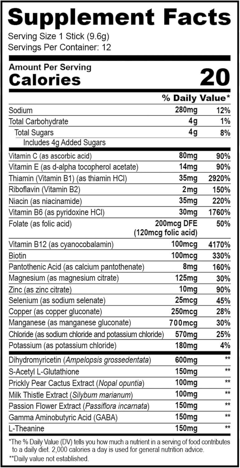 Vida Splash After-Alcohol Recovery Drink Mix, Tropical Punch, 12 Sticks