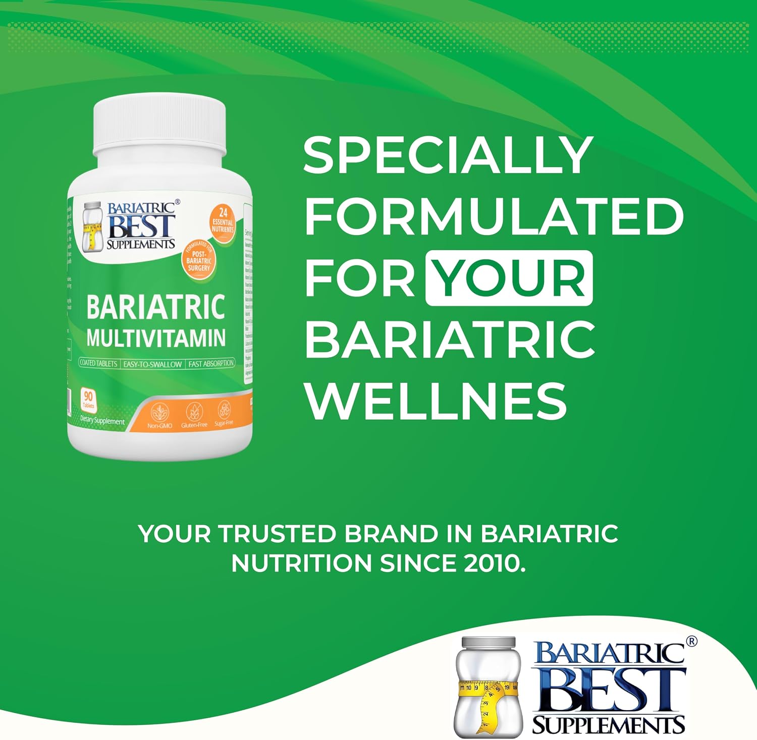 Multivitamínico Bariátrico con Hierro - 24 Nutrientes Esenciales para Después de Cirugía Bariátrica - 90 Comprimidos