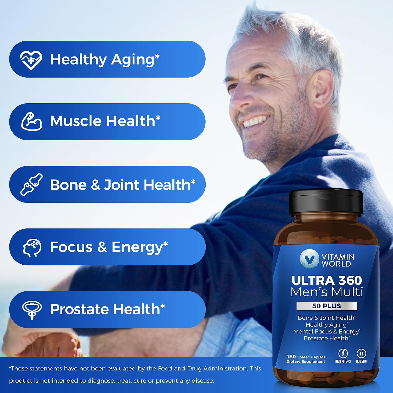 Vitamin World Ultra 360 Multivitamin for Men 50 Plus – 180 Caplets