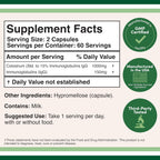 Suplemento de Calostro Bovino, 120 Cápsulas, 1.000 mg por Porción