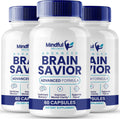 Brain Savior Cápsulas para la Memoria y Concentración - Fórmula Avanzada Nootrópica - Máxima Potencia (3 Pack)
