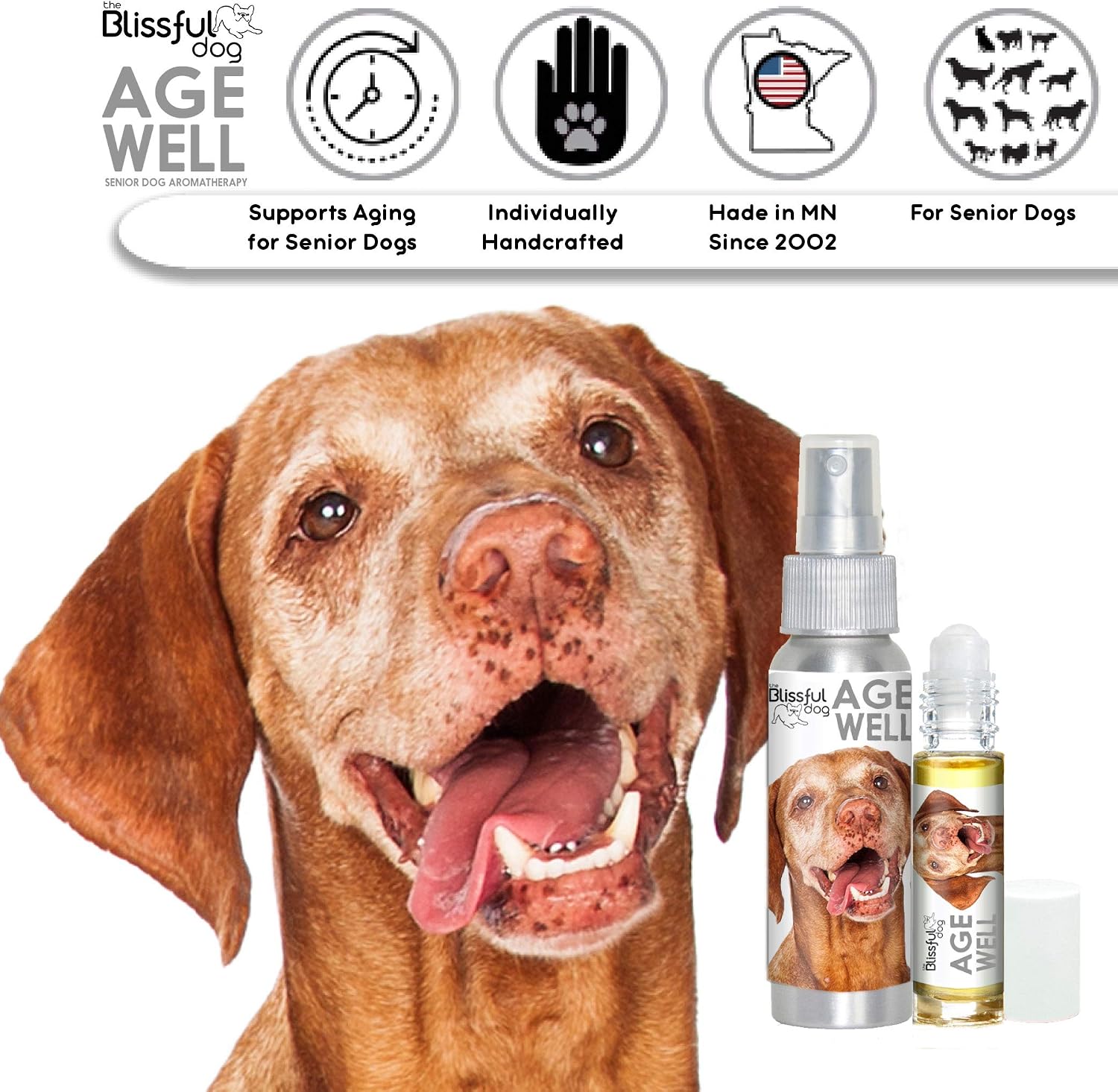 The Blissful Dog Vizsla Spray Aromaterapia Antienvejecimiento para Perros