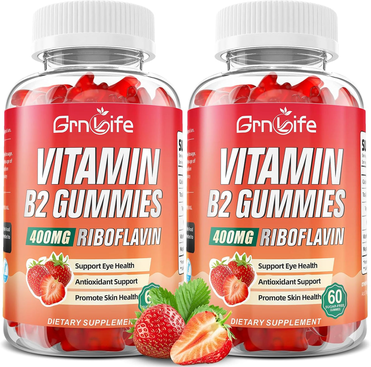 GrnLife Gominolas de Vitamina B2 – El metabolismo energético normal: ayuda a convertir los alimentos en energía – Image 1