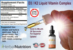 Complejo de Vitamina D3 y K2 5000 UI con K2 MK-7, 270 Dosis