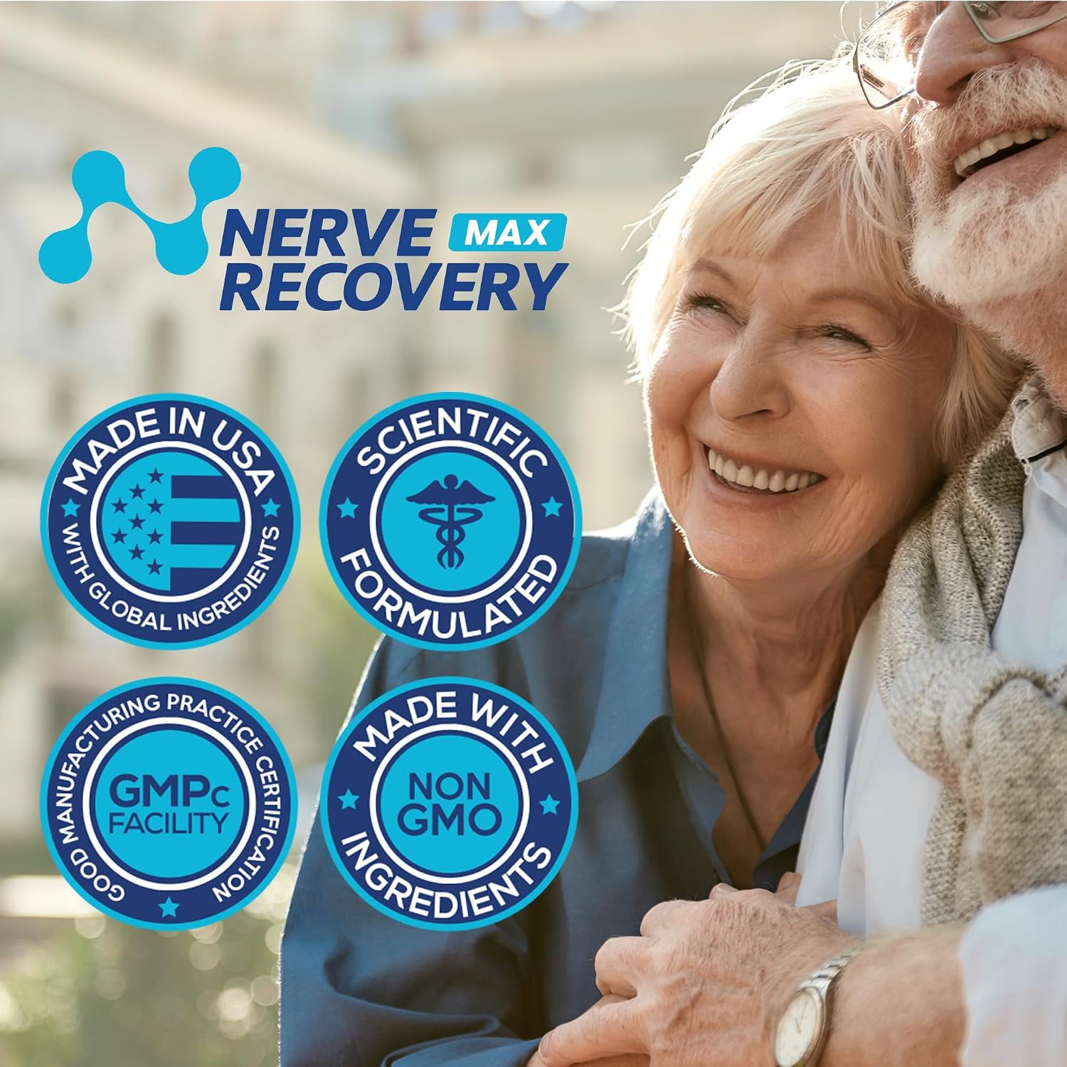 Nerve Recovery Max - Suplemento Avanzado para Apoyo Nervioso con Vitamina D3 y Ácido Alfa Lipoico, 120 Días (4 Botellas)
