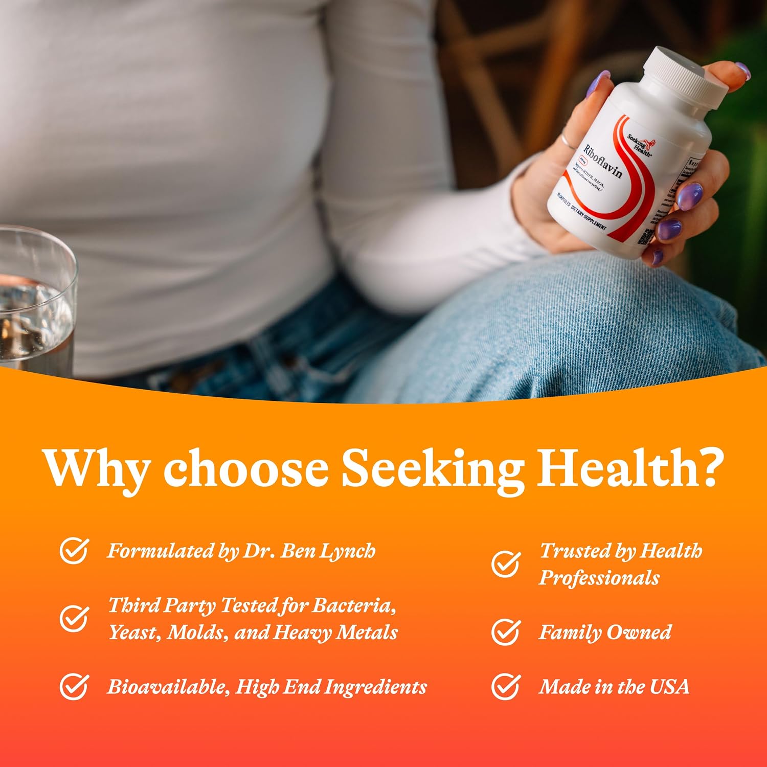Seeking Health Riboflavina - Suplemento de Vitamina B2 para Apoyo a la Metilación - Apoya el Metabolismo de la Homocisteína con Ingredientes Antioxidantes - 400 mg, 60 Cápsulas